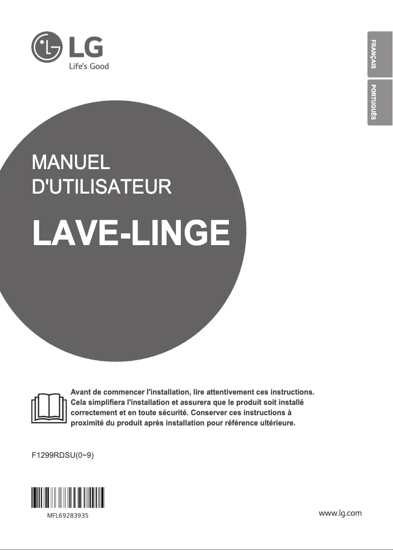 Image de la première page du manuel de l'appareil F1299RDSU7