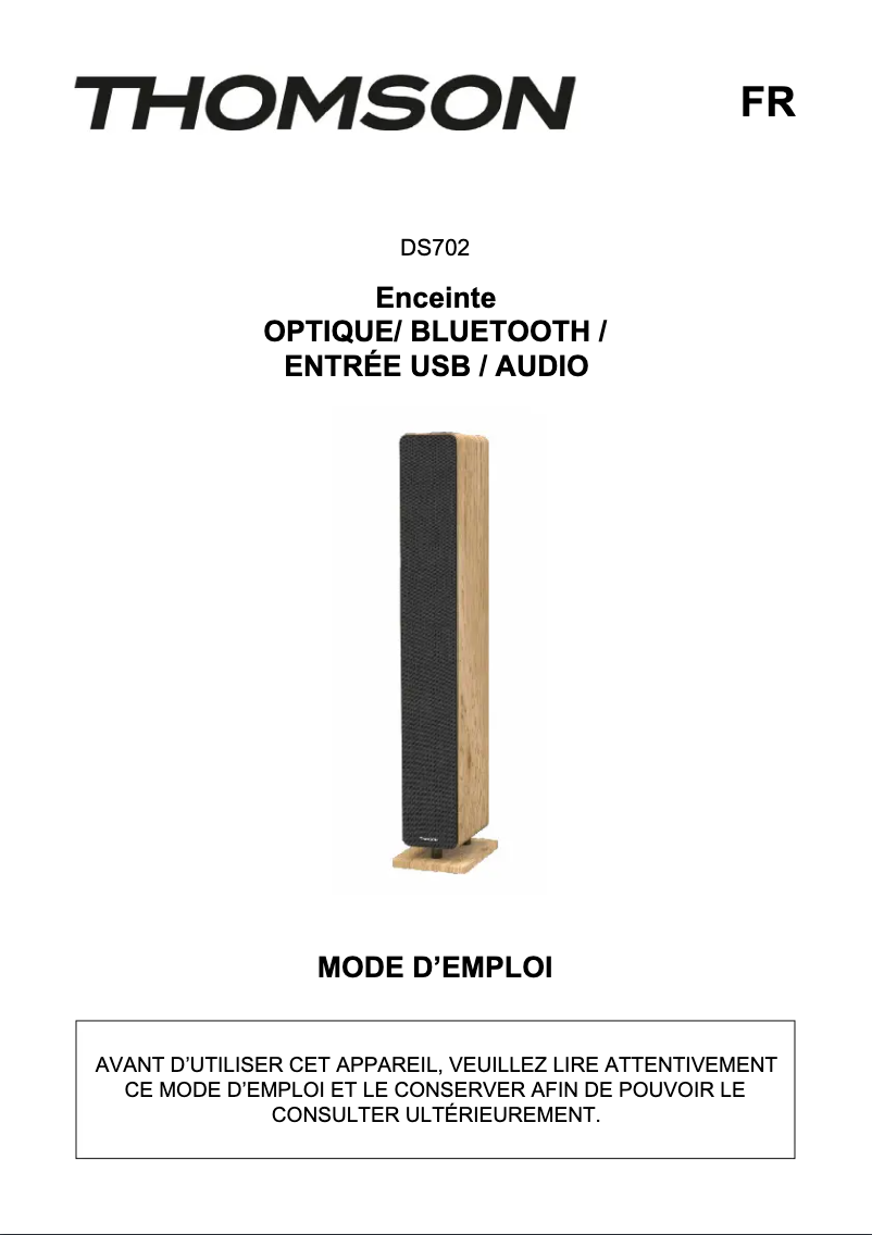 Page n°1 - Manuel utilisateur Thomson DS702