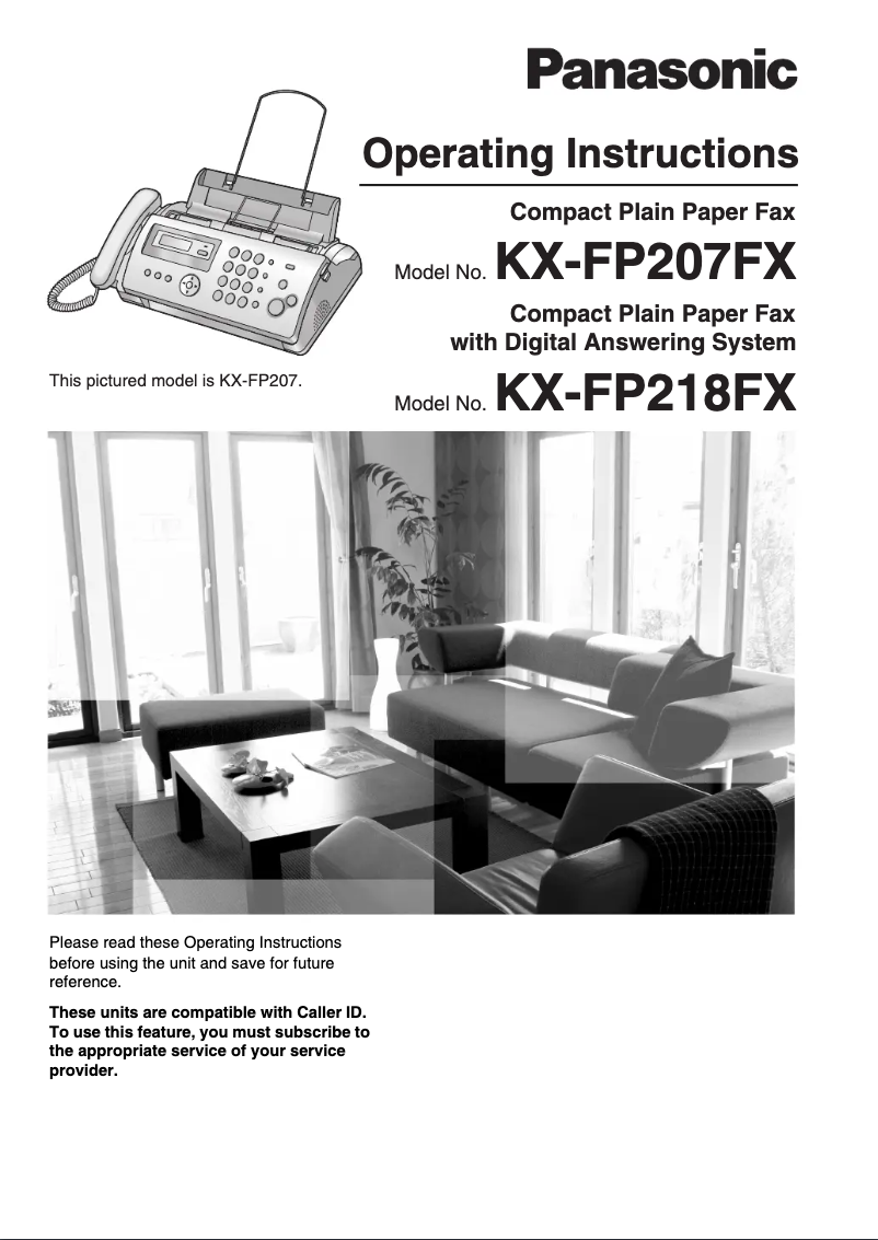 Page 1 de la notice Manuel utilisateur Panasonic KX-FP218FX