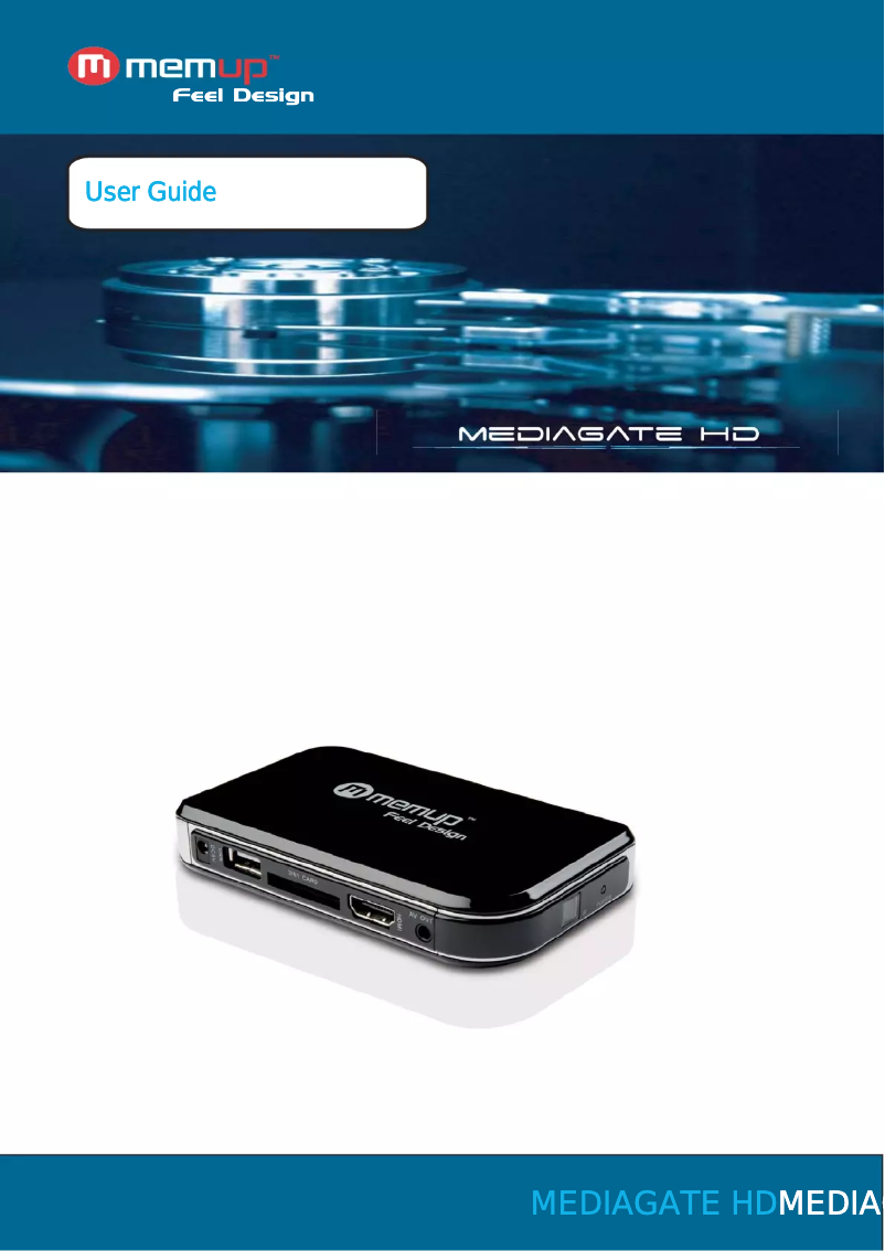 Image de la première page du manuel de l'appareil MediaGate HD