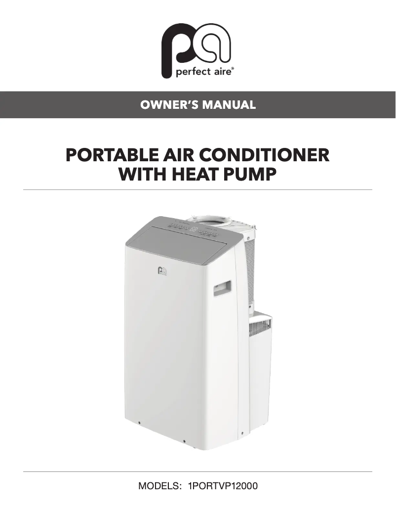 Page 1 de la notice Manuel utilisateur Perfect Aire 1PORTVP12000