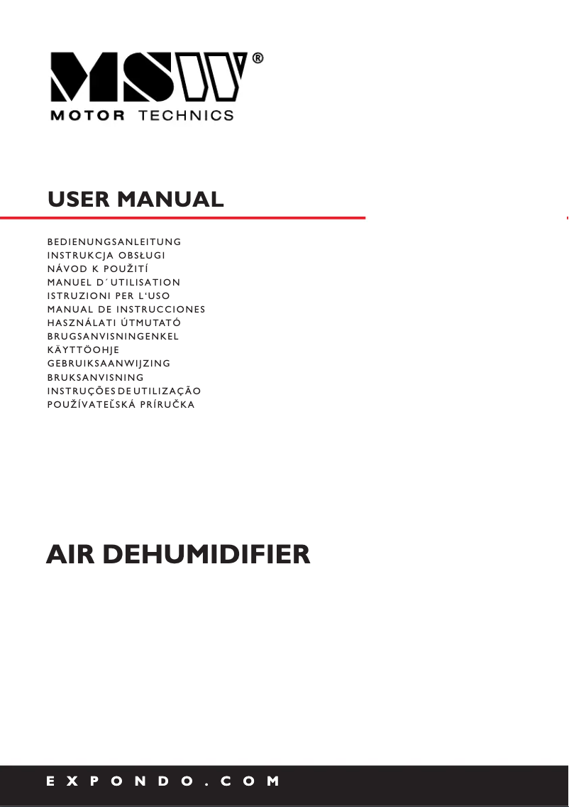 Page n°1 - Manuel utilisateur MSW MSW-DEH 200PT