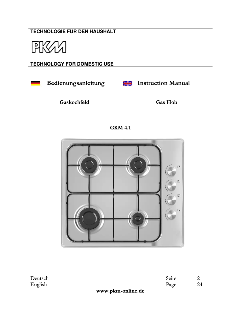 Imagen de la primera página del manual del dispositivo GKM4.1