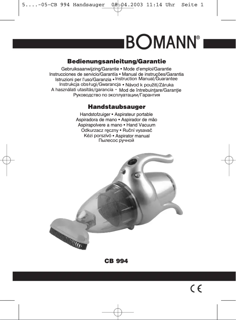 Image de la première page du manuel de l'appareil CB 994