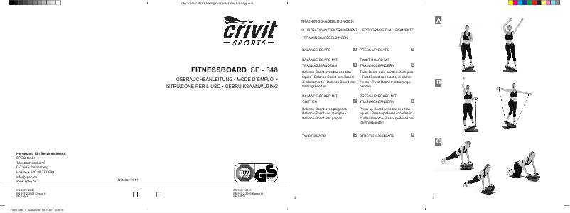 Page 1 de la notice Manuel utilisateur Crivit SP-348