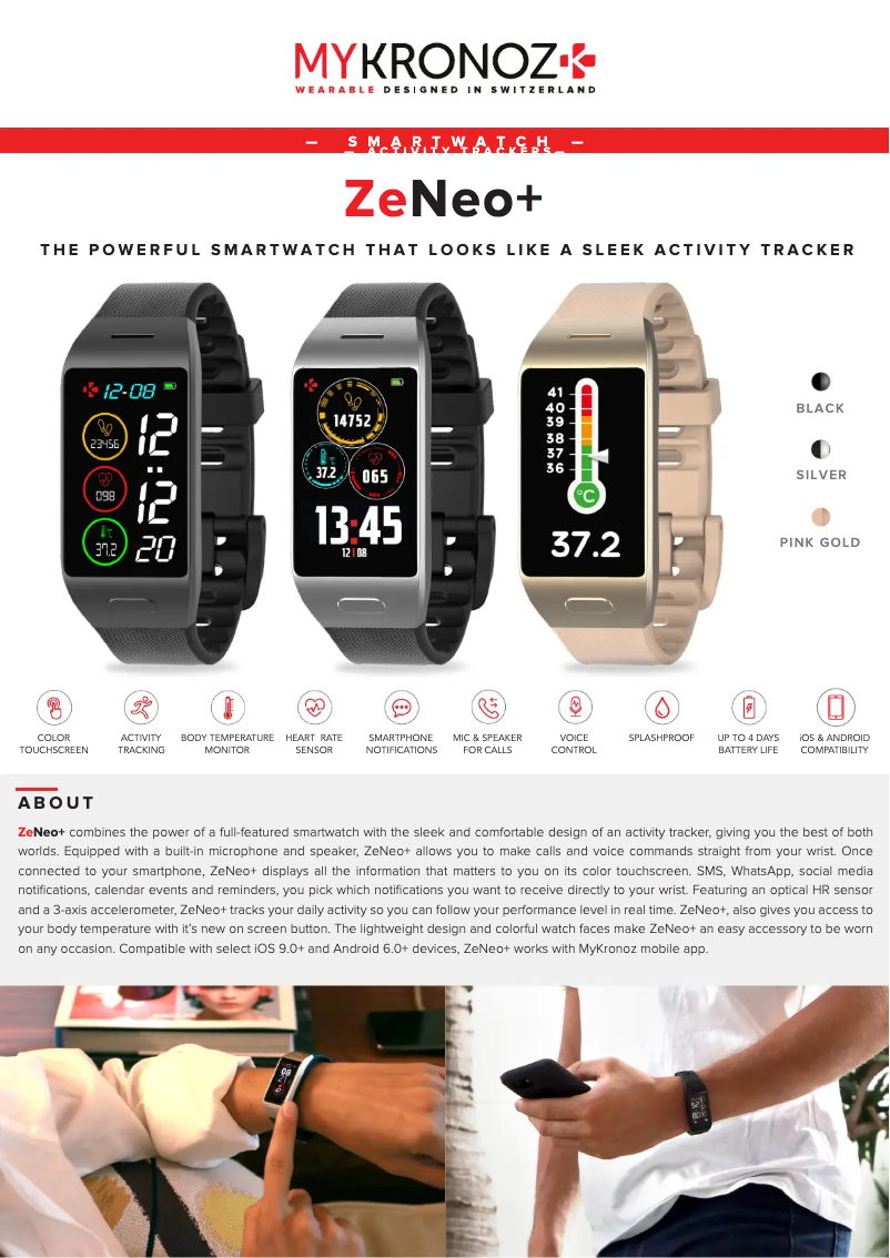 Page n°1 - Fiche technique MyKronoz ZeNeo+