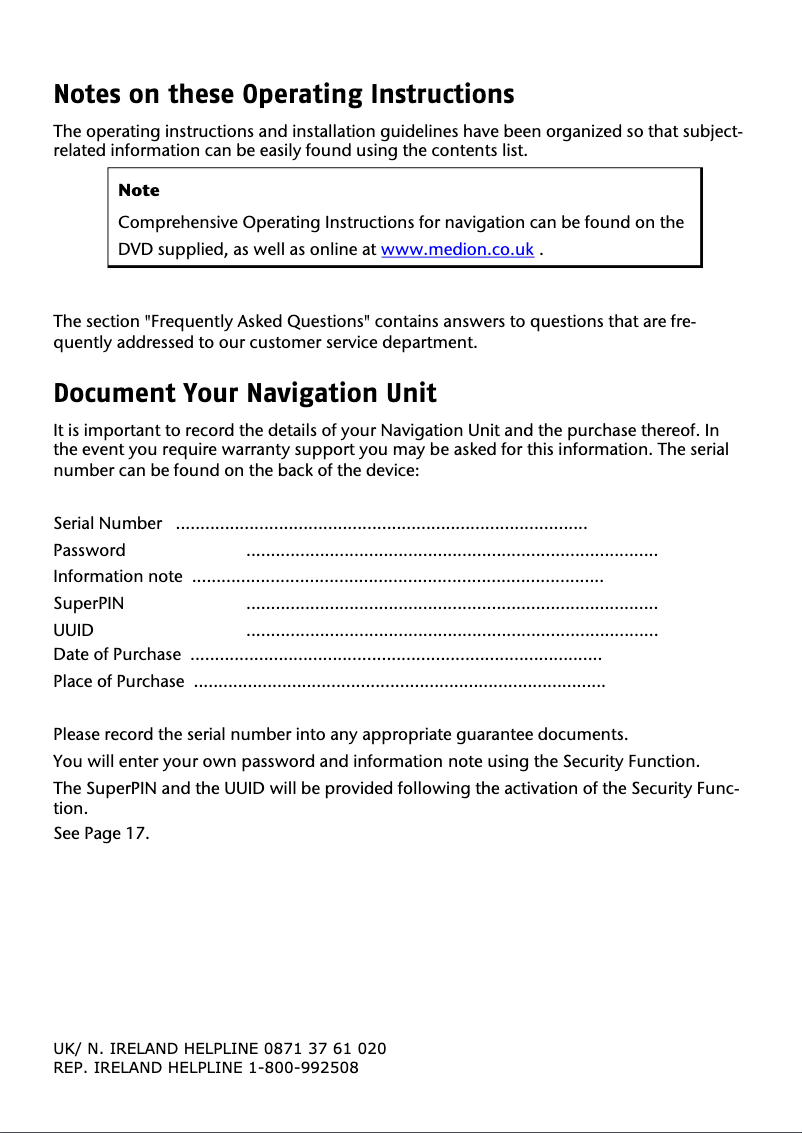 Image de la première page du manuel de l'appareil GoPal E3230 M20 (MD 97250)