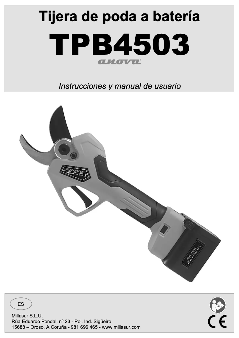 Page n°1 - Manuel utilisateur Anova TPB4503