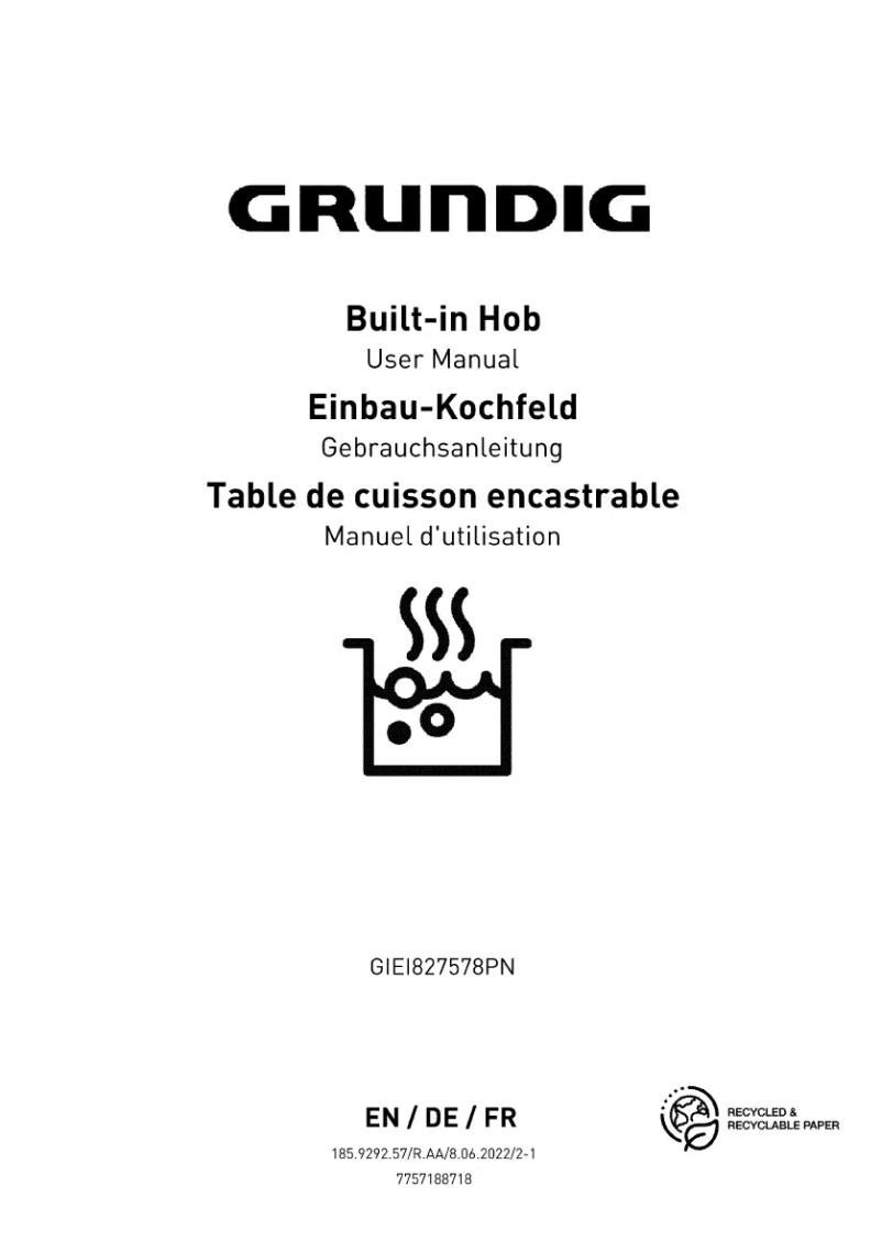 Page n°1 - Manuel utilisateur Grundig GIEI827578PN