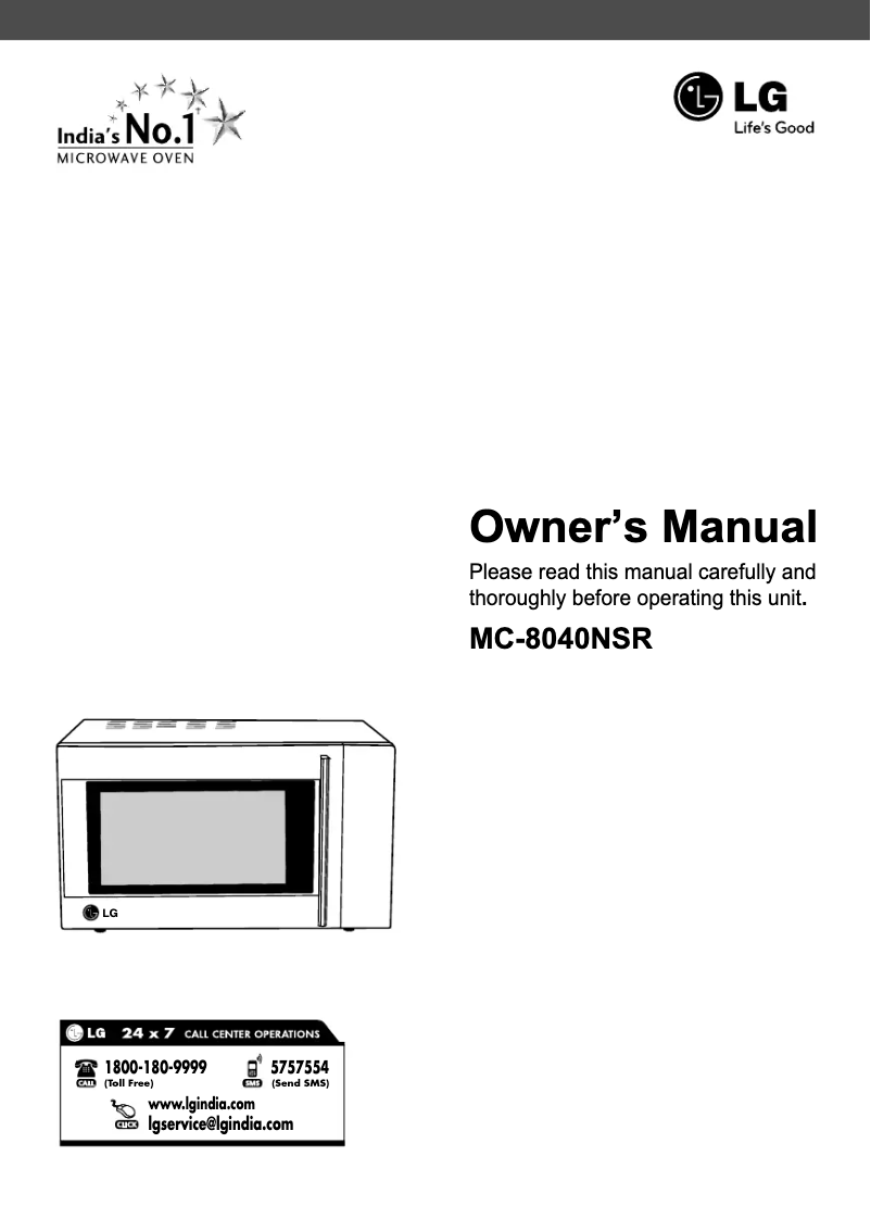 Image de la première page du manuel de l'appareil MC-8040NSR
