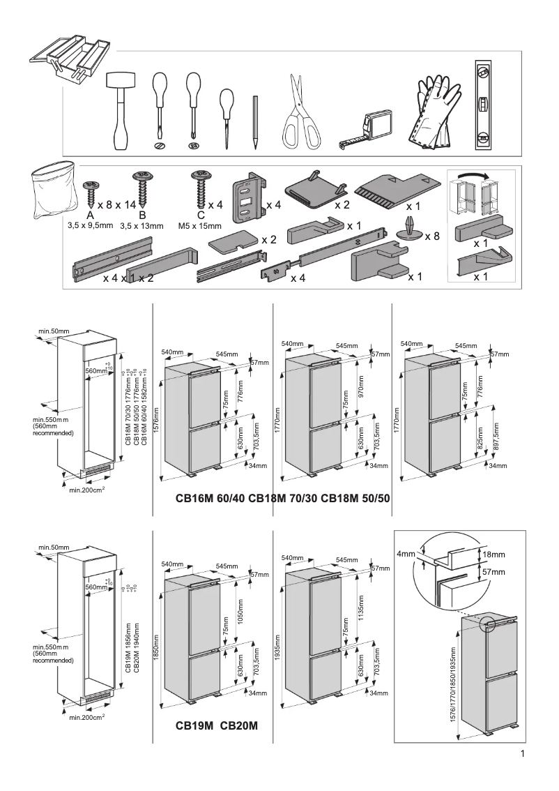 Page n°1 - Guide d'installation Hotpoint HTC18 T532 UK