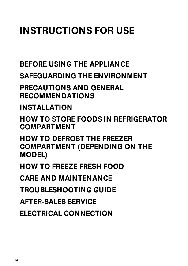 Page n°1 - Manuel utilisateur Whirlpool ARC 6706 W