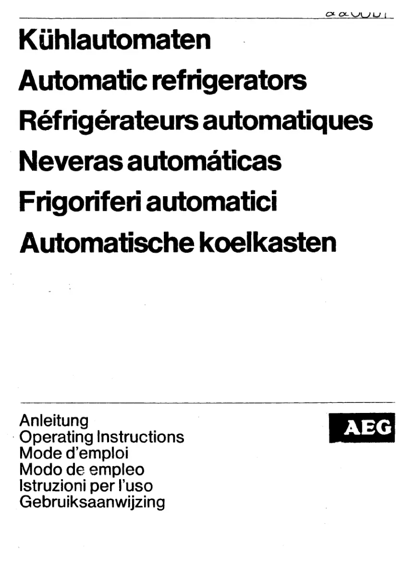 Page n°1 - Manuel utilisateur AEG Santo 3000 DT