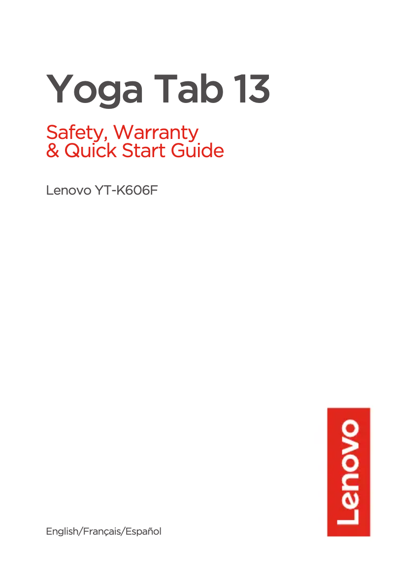 Page n°1 - Manuel utilisateur Lenovo Yoga Tab 13