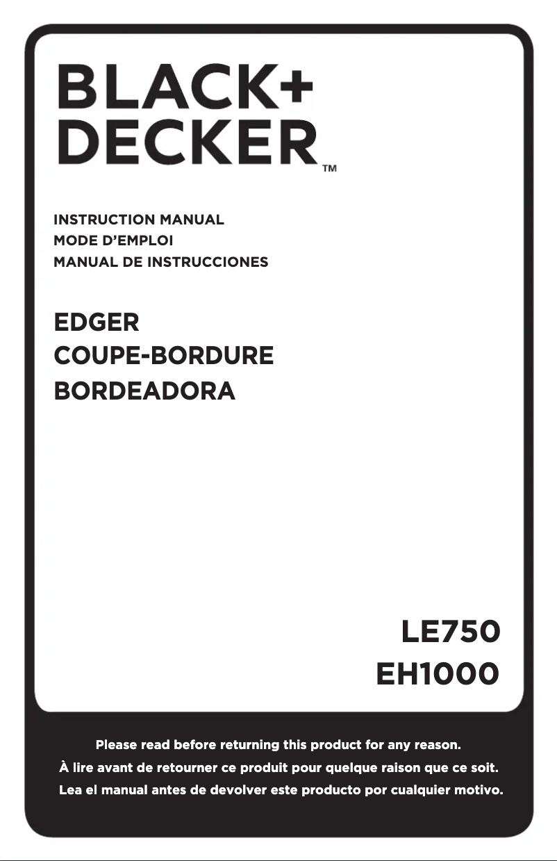 Página 1 del manual Manual de usuario Black & Decker LE750