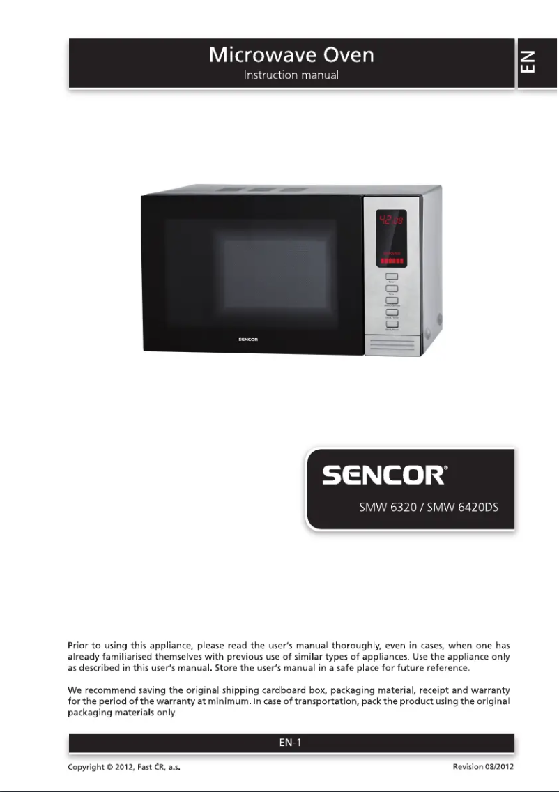 Page n°1 - Manuel utilisateur Sencor SMW 6420DS
