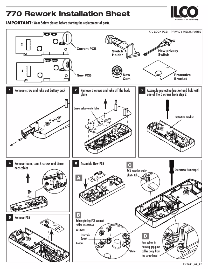 Page 1 de la notice Manuel utilisateur Dormakaba 770