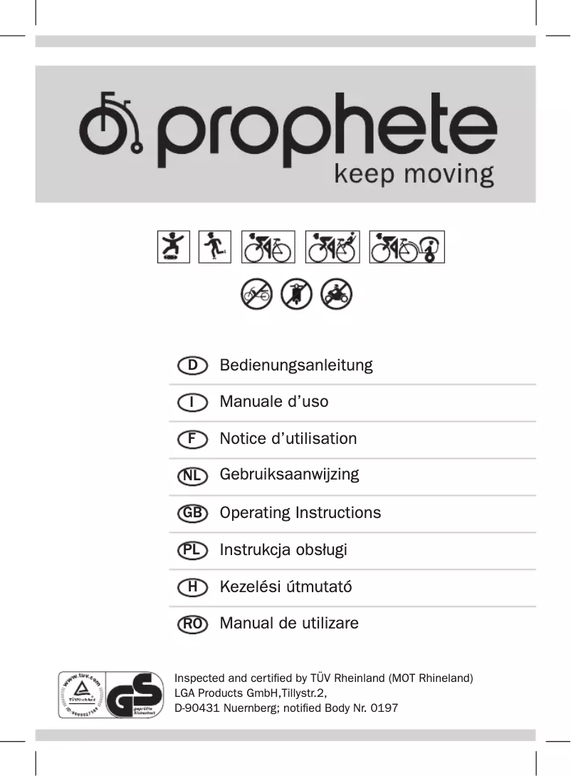 Page 1 de la notice Manuel utilisateur Prophete Tx-07