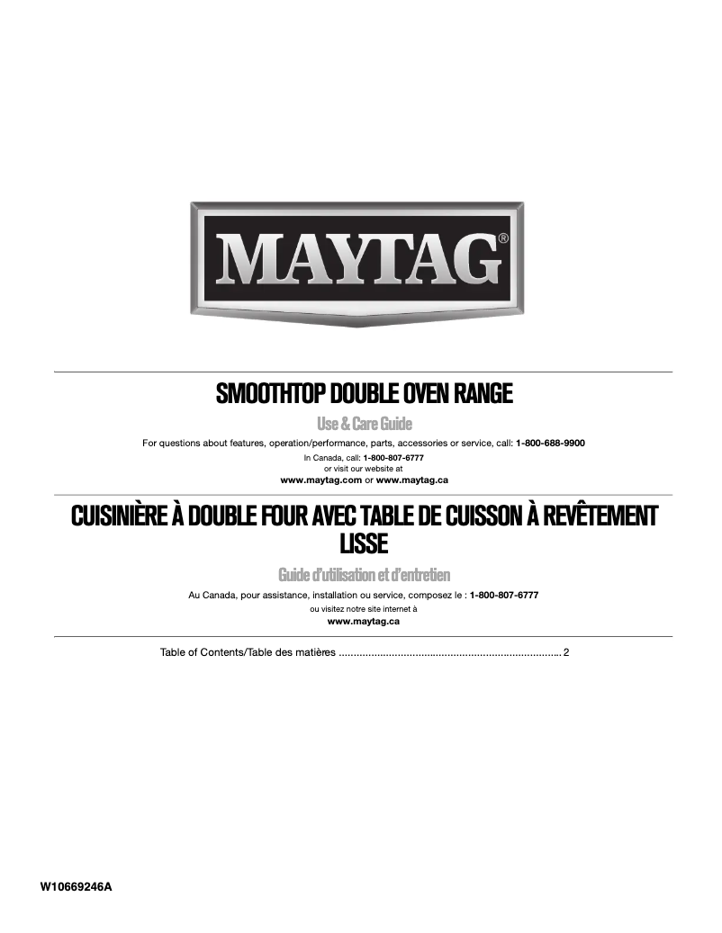 Page 1 de la notice Manuel utilisateur Maytag Gemini MET8820DS