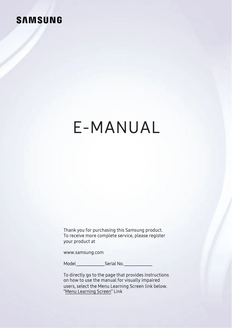 Page 1 de la notice Manuel utilisateur Samsung UA43LS03NAW