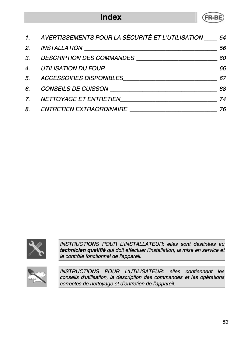 Page 1 de la notice Manuel utilisateur Smeg SI800MF-5