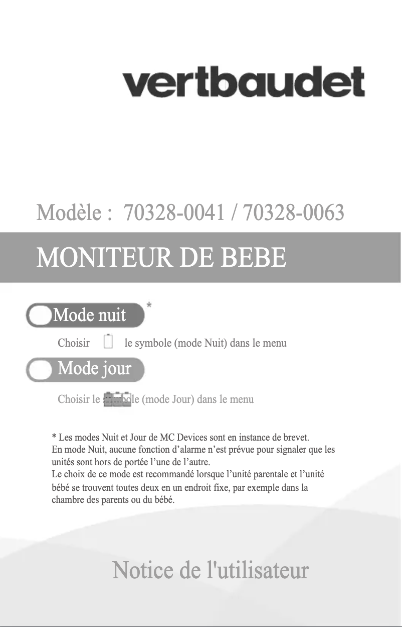 Page 1 de la notice Manuel utilisateur Vertbaudet 70328-0041