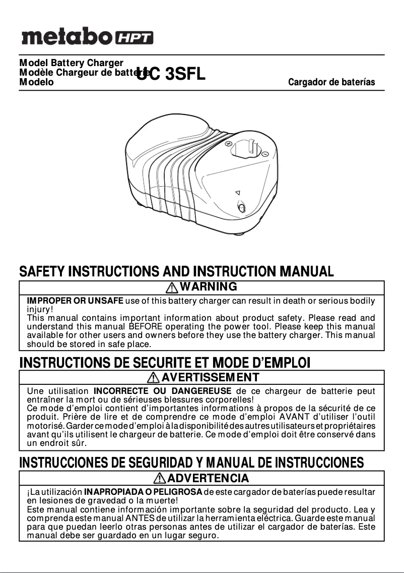Imagen de la primera página del manual del dispositivo UC 3SFL