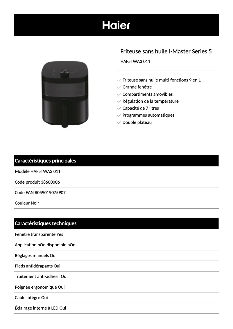 Imagen de la primera página del manual del dispositivo Multi Air Fryer Series 5