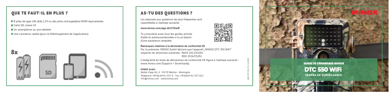 Page 1 de la notice Guide de démarrage rapide Minox DTC 550 WiFi