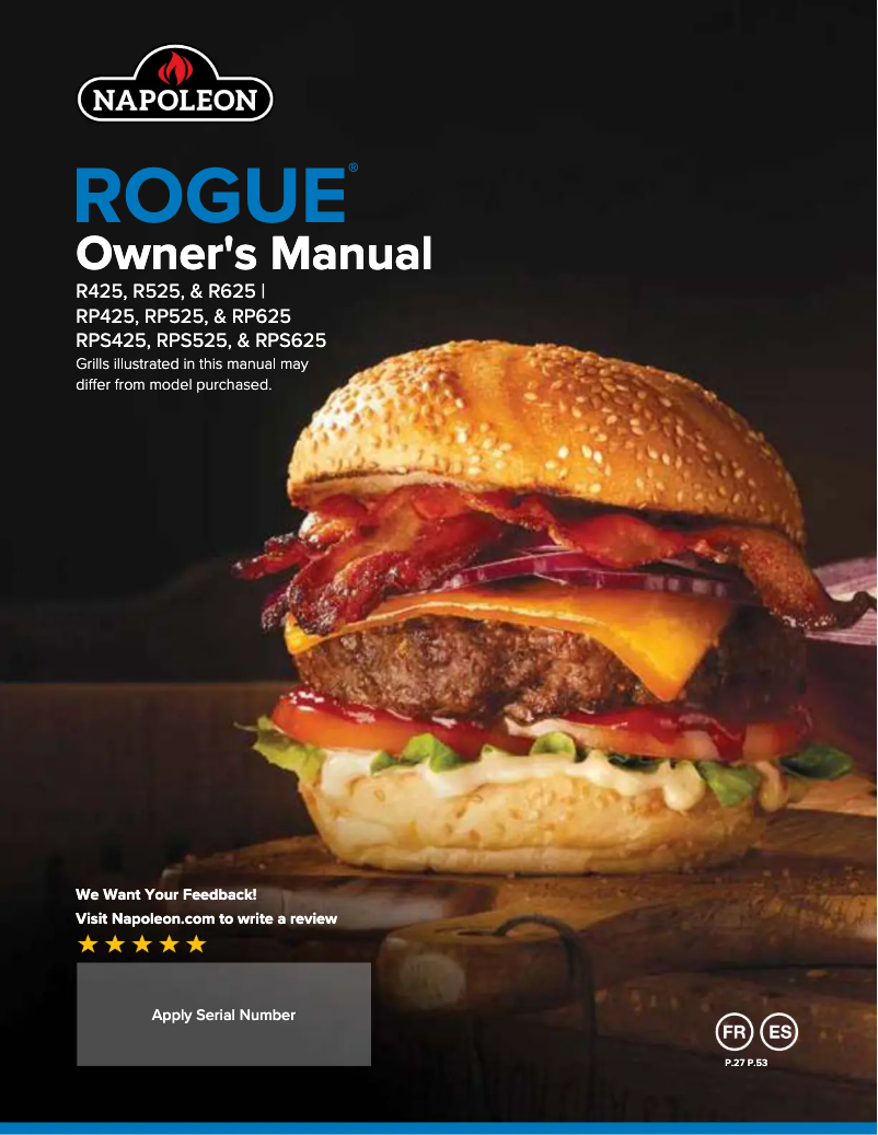 Page 1 de la notice Manuel utilisateur Napoleon ROGUE 425