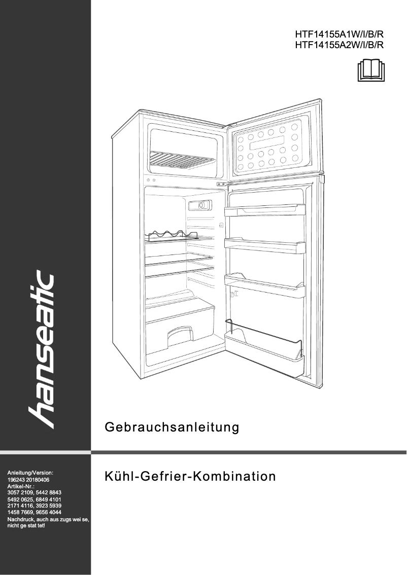 Page 1 de la notice Manuel utilisateur Hanseatic HTF14155A1I