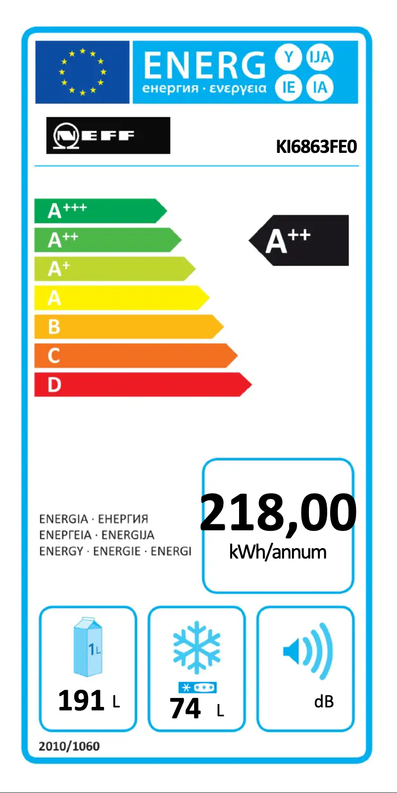 Page n°1 - Label énergétique Neff KI6863FE0