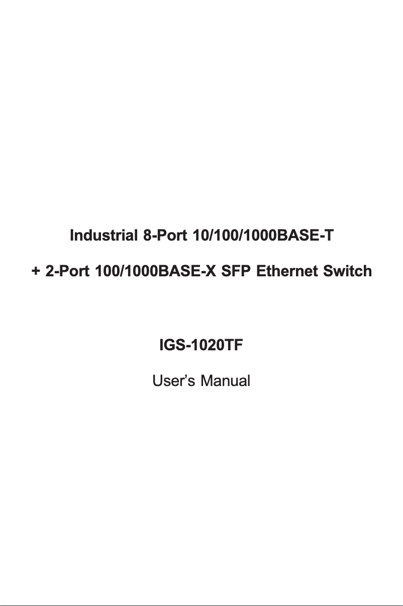 Page 1 de la notice Manuel utilisateur Planet IGS-1020TF