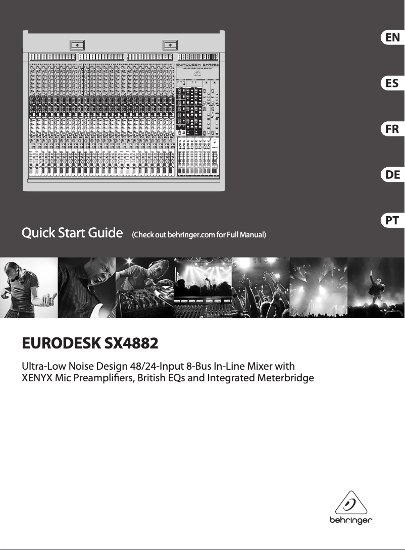 Page 1 de la notice Guide de démarrage rapide Behringer Eurodesk SX4882