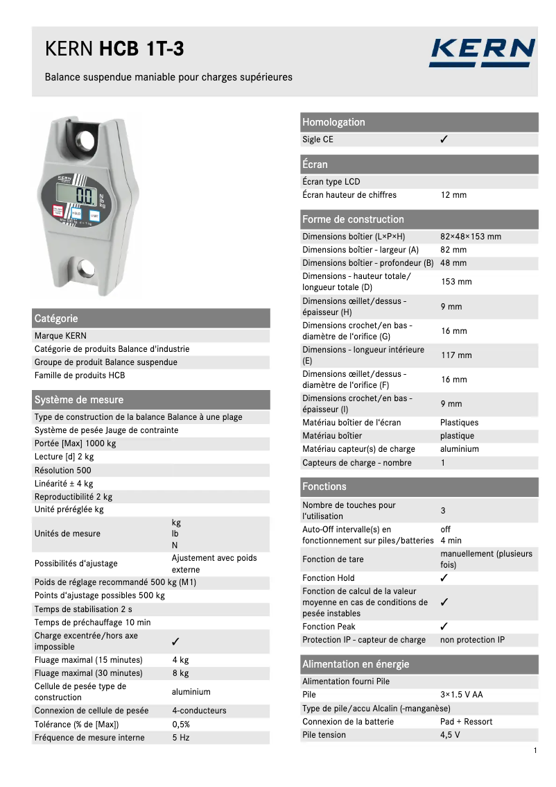Image de la première page du manuel de l'appareil HCB 1T-3