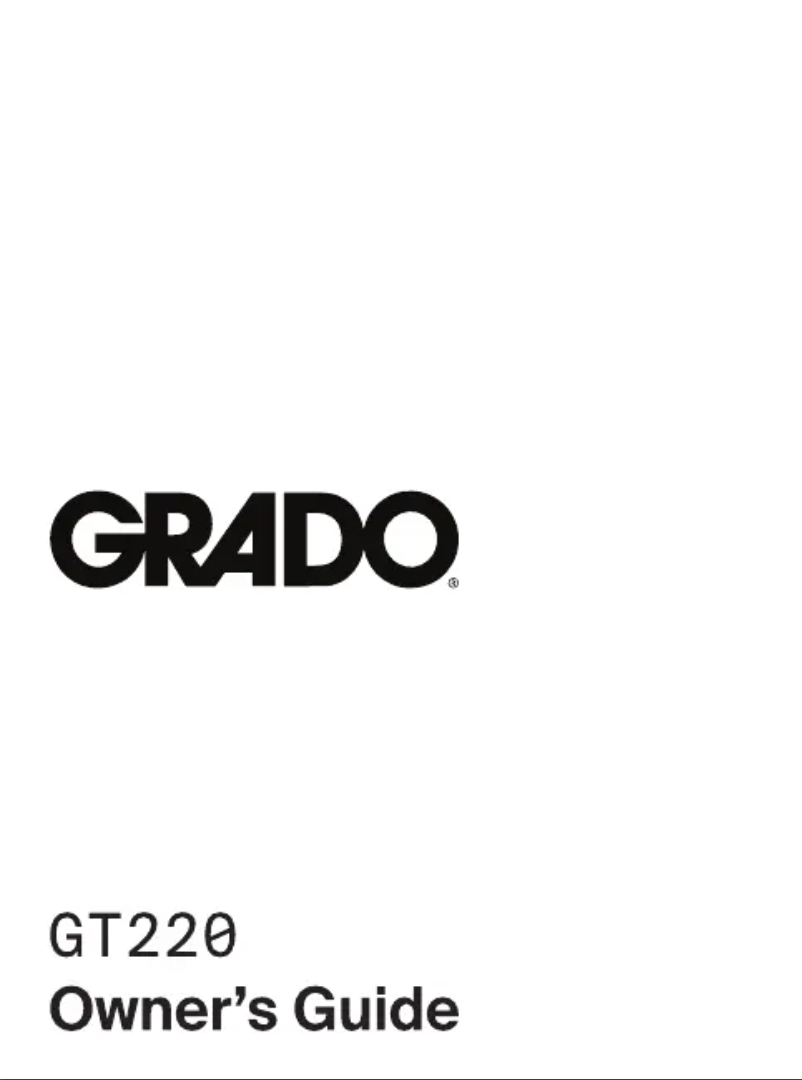 Page 1 de la notice Manuel utilisateur Grado GT220