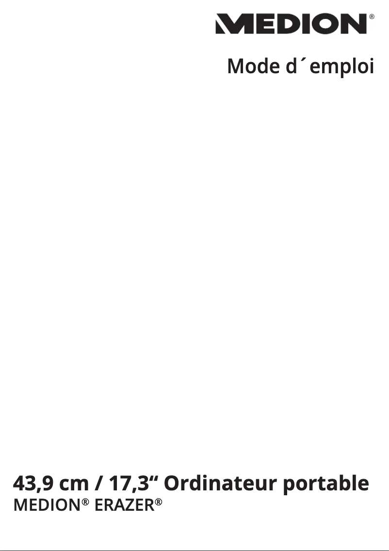 Page 1 de la notice Manuel utilisateur Medion Erazer X7841 MD 99737