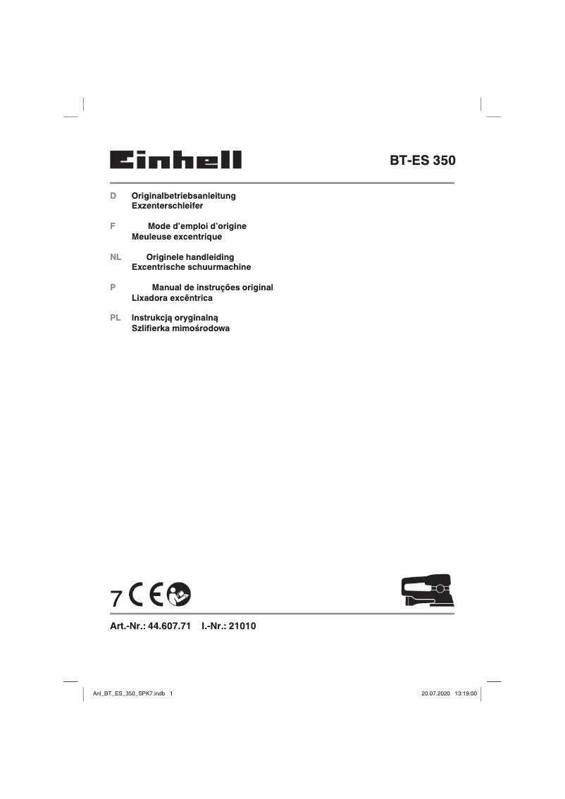 Image de la première page du manuel de l'appareil BT-ES 350
