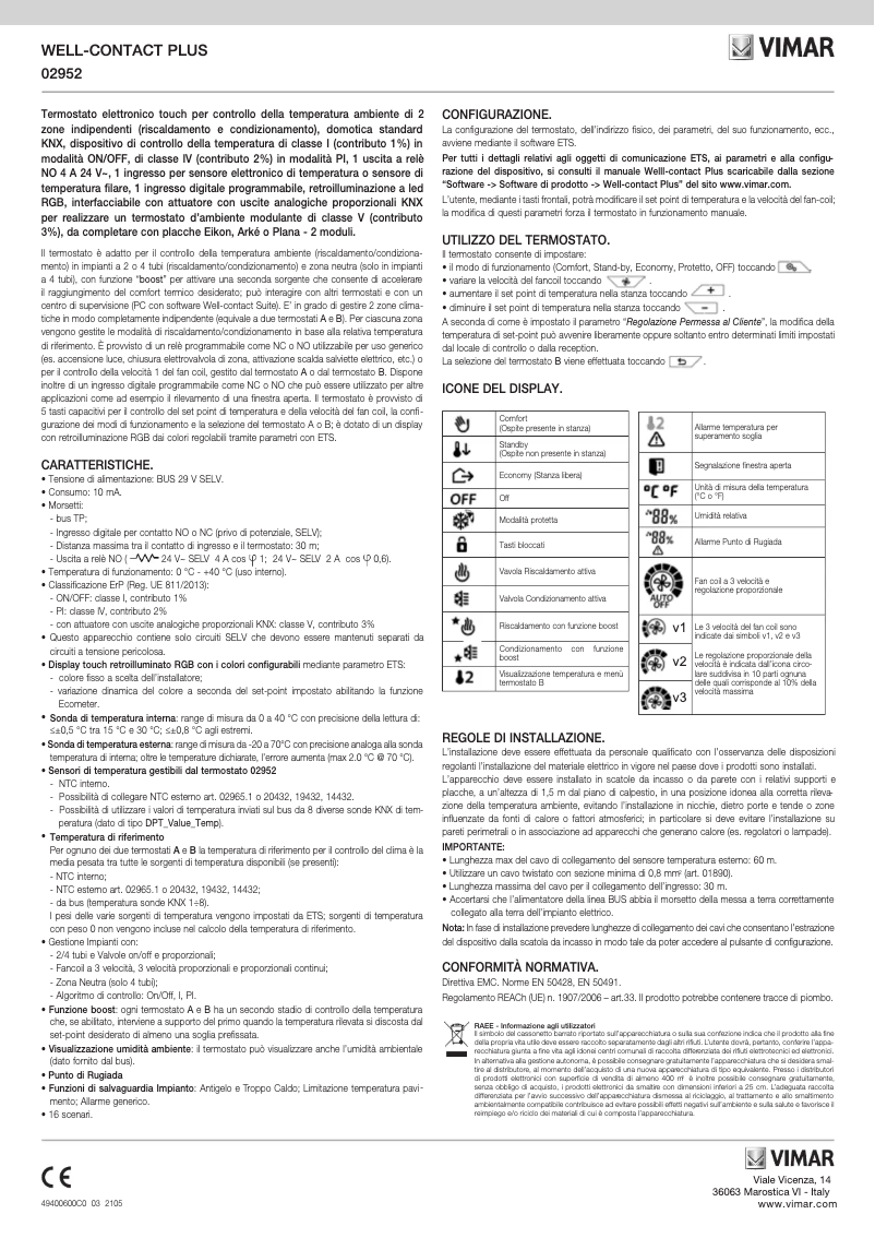 Page n°1 - Instructions / montage Vimar 02952.B