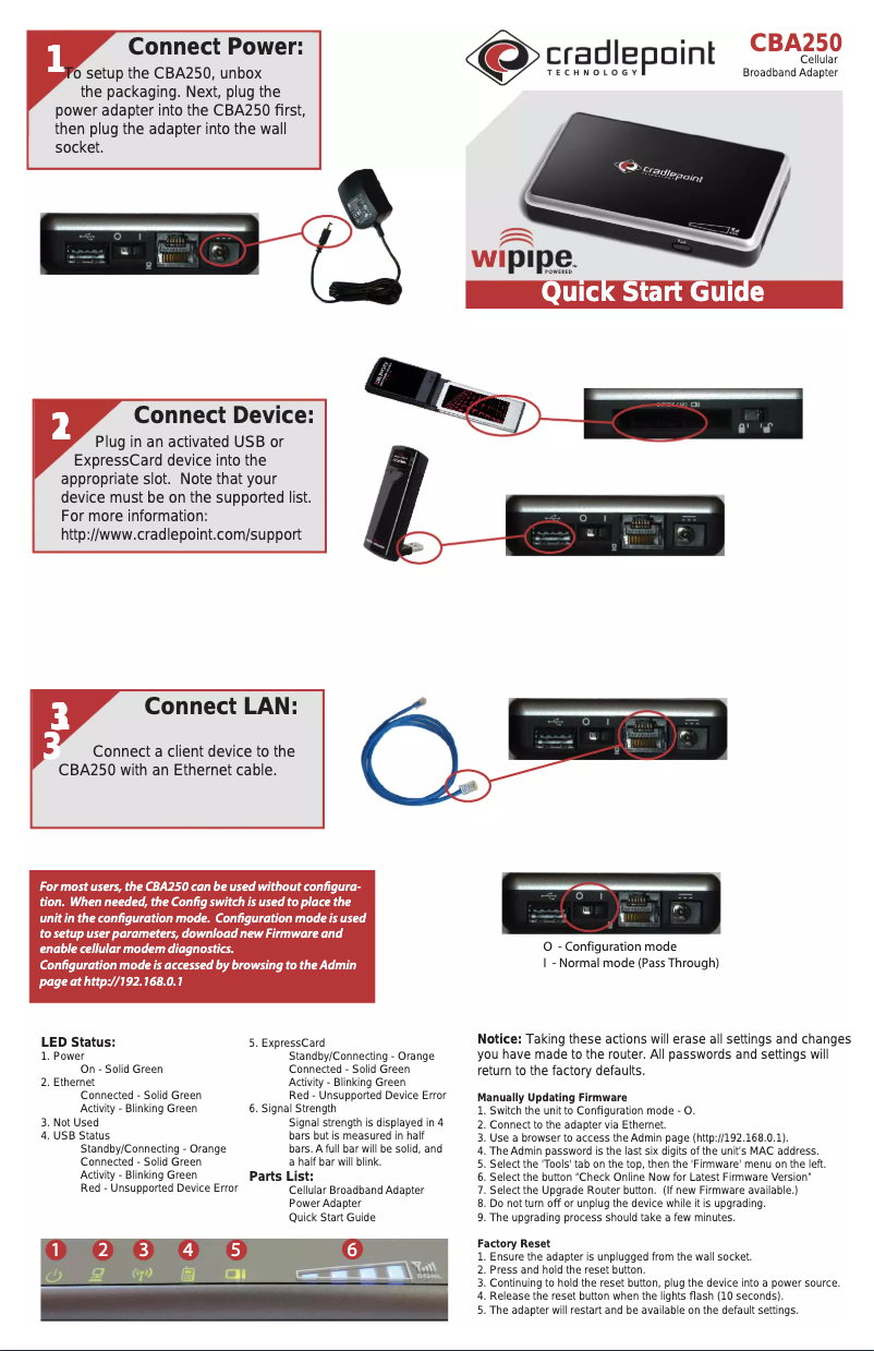 Page 1 de la notice Manuel utilisateur Cradlepoint CBA250