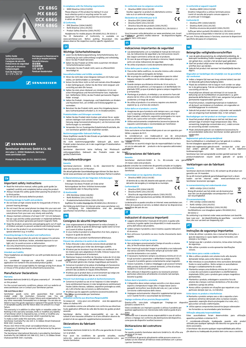 Image de la première page du manuel de l'appareil MX 686G SPORTS