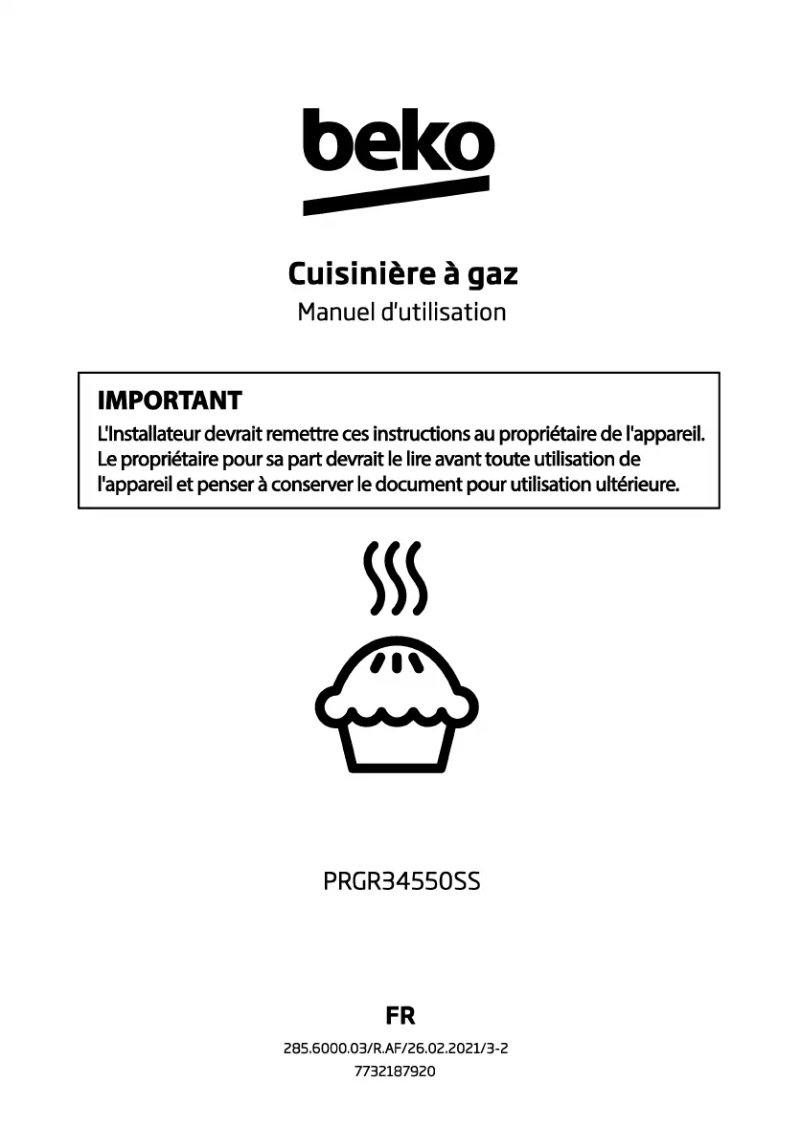 Image de la première page du manuel de l'appareil PRGR34550SS