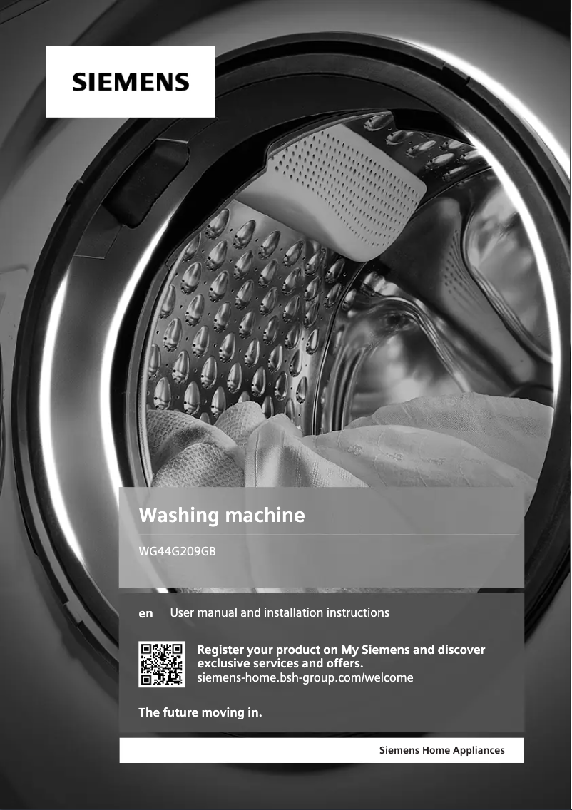 Page n°1 - Manuel utilisateur Siemens WG44G209GB