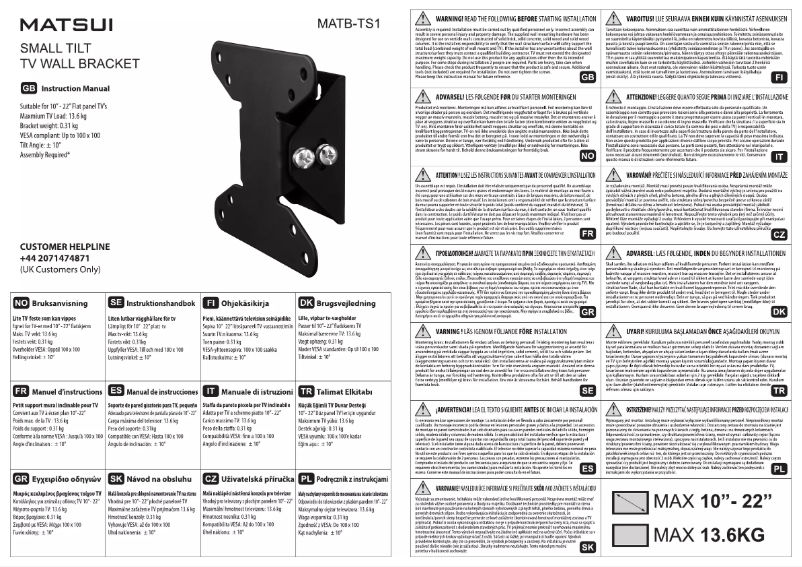 Imagen de la primera página del manual del dispositivo MATB-TS1