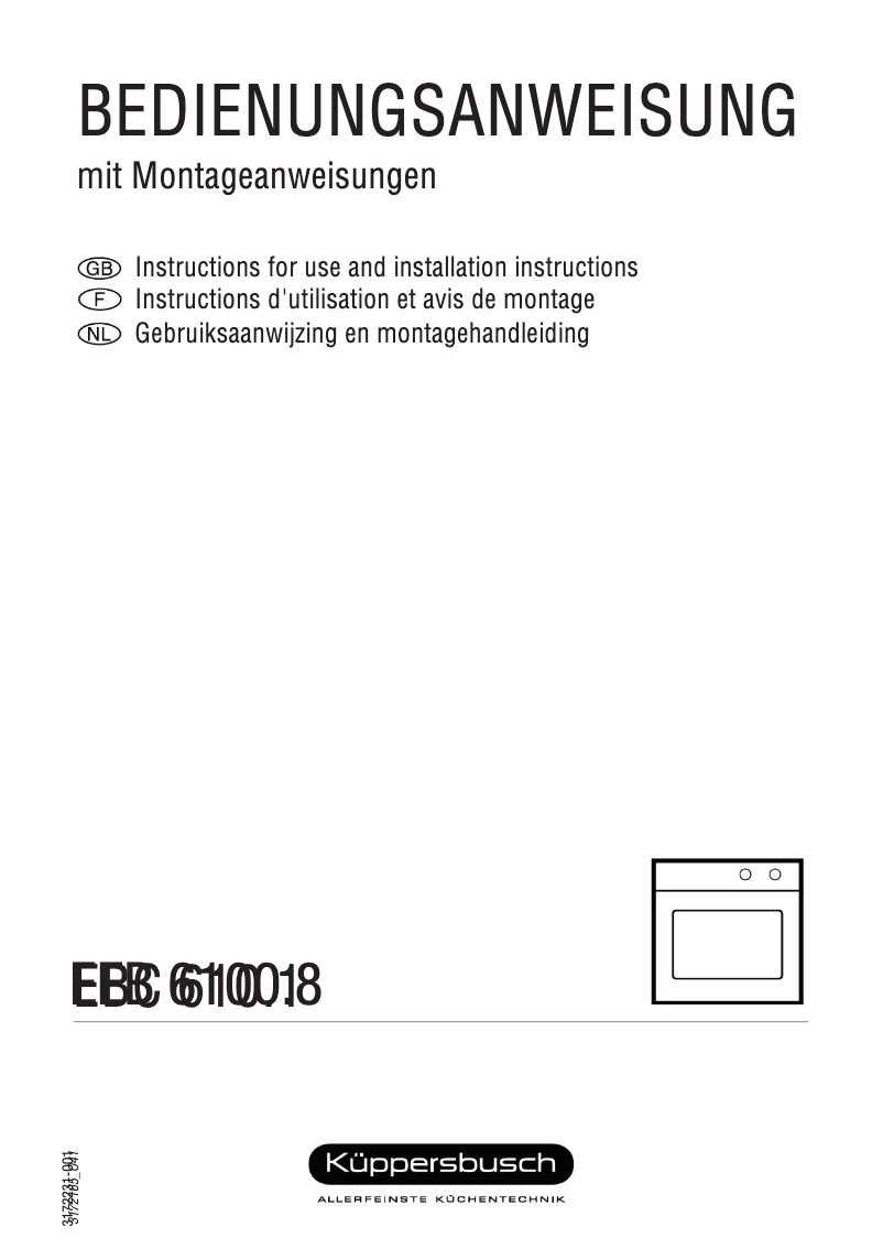 Page n°1 - Manuel utilisateur Küppersbusch EEB 6100.8 MX