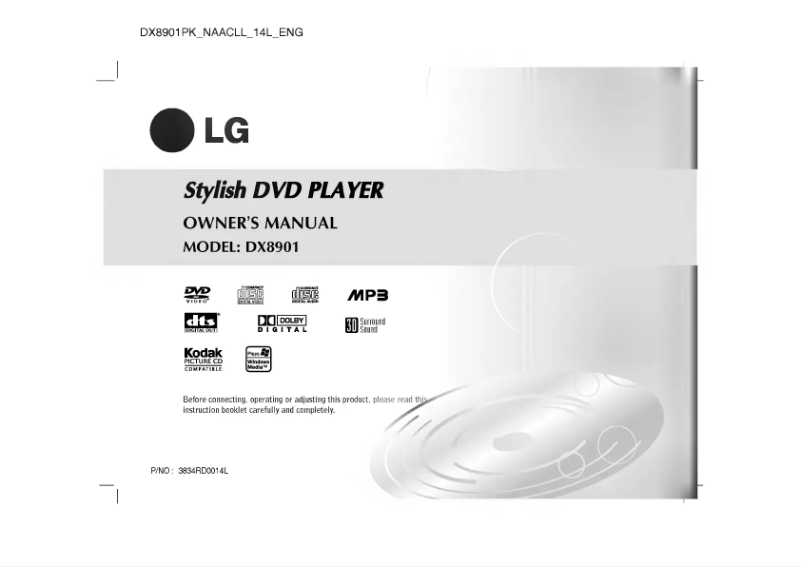 Página 1 del manual Manual de usuario LG DX8901PK