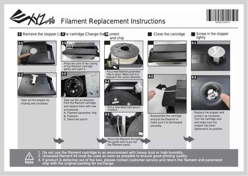 Page 1 de la notice Manuel utilisateur XYZprinting RF10BXEU01C