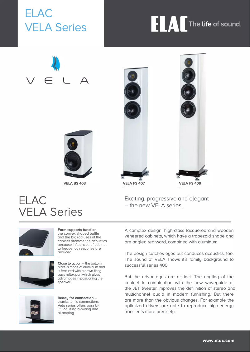 Page n°1 - Fiche technique ELAC VELA FS 407