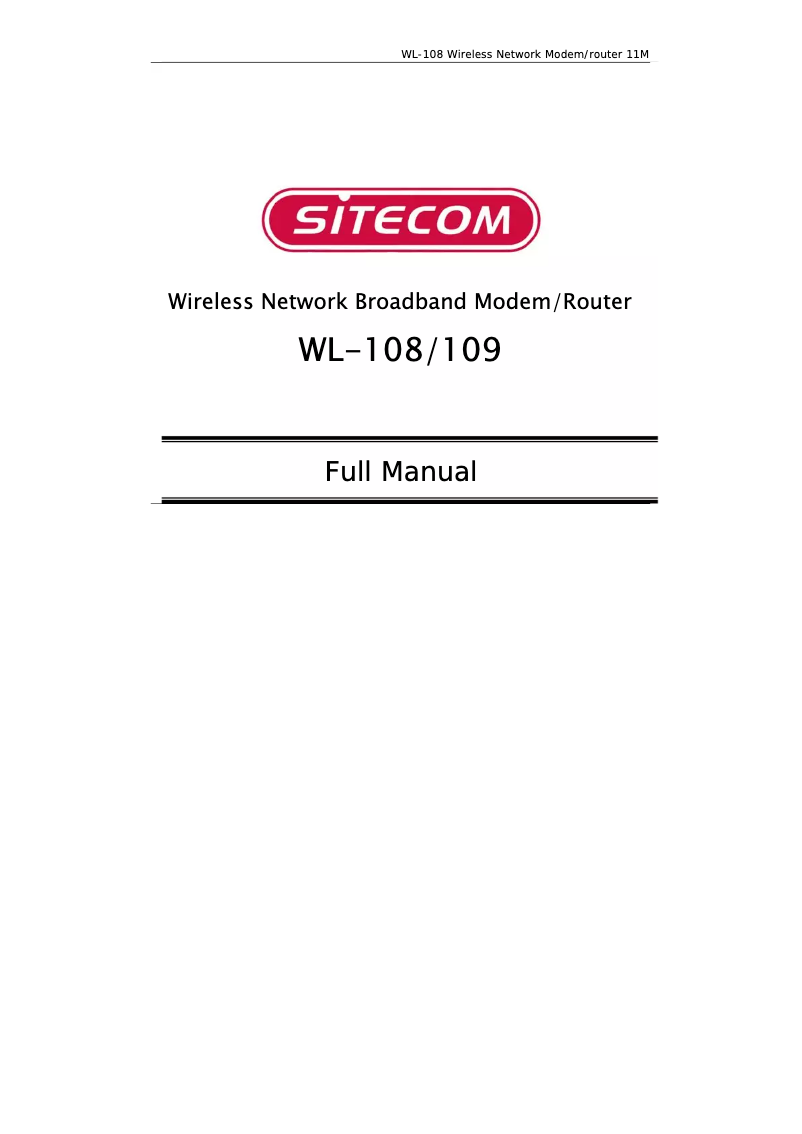 Page n°1 - Manuel utilisateur Sitecom WL-108