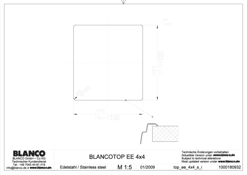 Page 1 de la notice Manuel utilisateur BLANCO EE 4 x 4